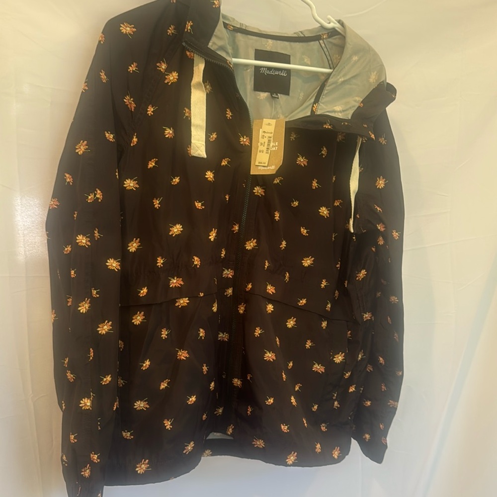 🌼 Madewell Floral Packable Raincoat – NWT – Size M